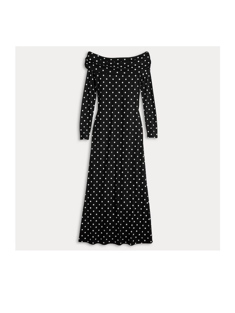 Polka Dot off the-Shoulder Maxi Dress - Black/White brand new. Never worn.